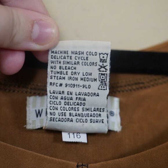 Vintage White Stag Brown Shift Midi Dress Sleeveless Embroidered Cottagecore L - Picture 7 of 7